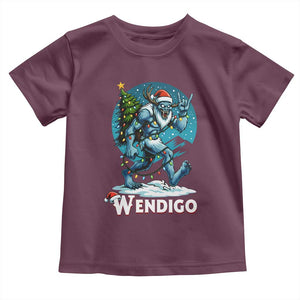 Funny Wendigo Monster Christmas Toddler T Shirt Rock On Hand Meme Xmas TS14 Maroon Print Your Wear