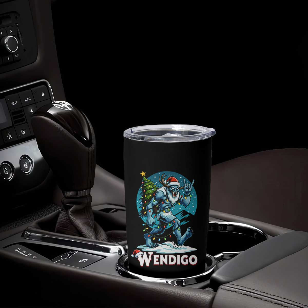 Funny Wendigo Monster Christmas Tumbler Cup Rock On Hand Meme Xmas TS14 Print Your Wear