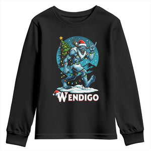 Funny Wendigo Monster Christmas Youth Sweatshirt Rock On Hand Meme Xmas TS14 Black Print Your Wear