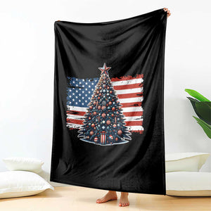 Patriotic American Flag Christmas Throw Blanket TS14 Print Your Wear