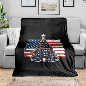 Patriotic American Flag Christmas Throw Blanket TS14 Print Your Wear