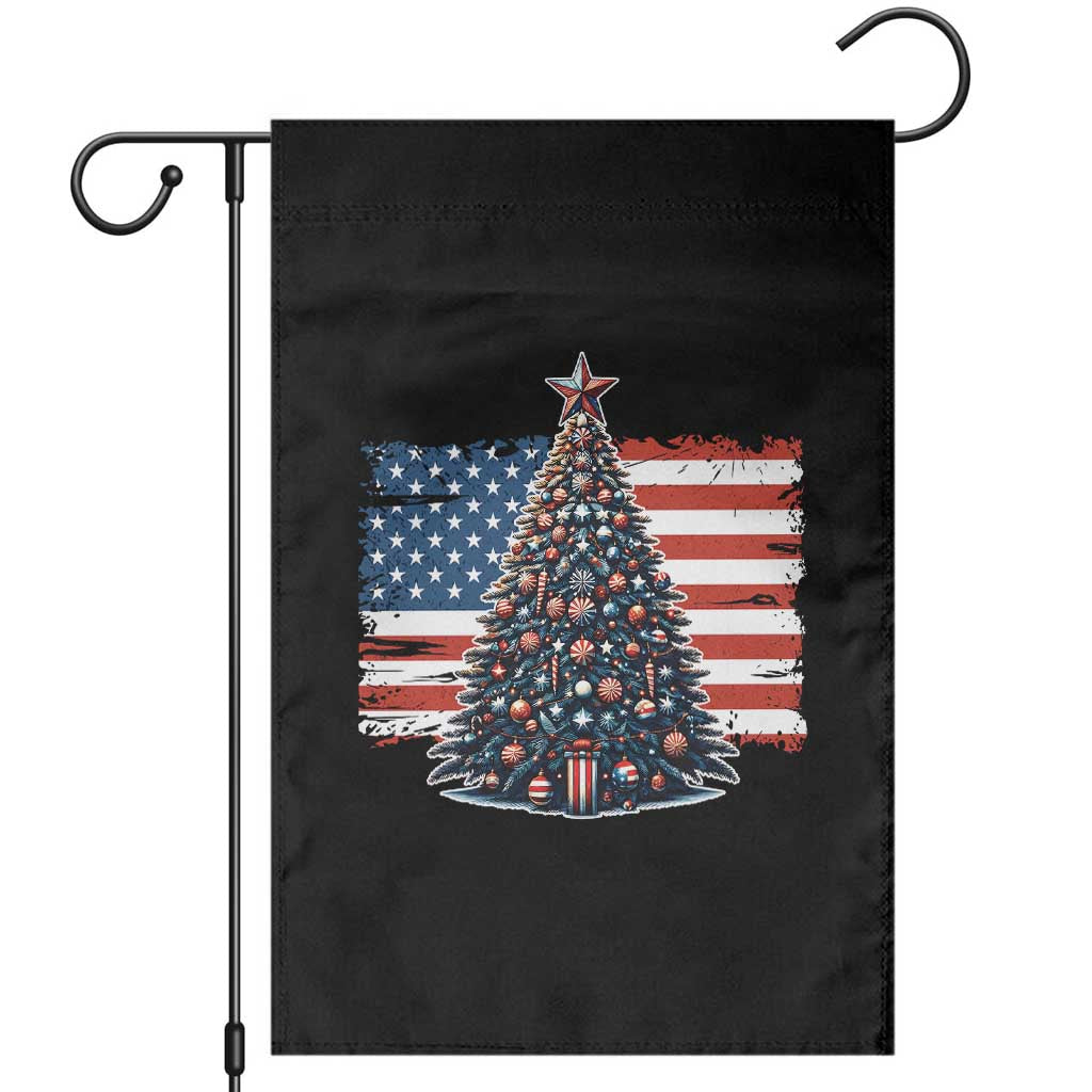Patriotic American Flag Christmas Garden Flag TS14 Black Print Your Wear