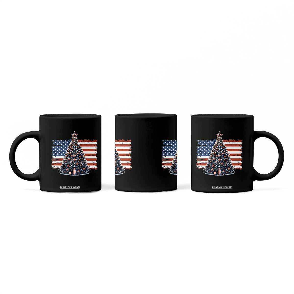 Patriotic American Flag Christmas Coffee Mug TS14 Print Your Wear