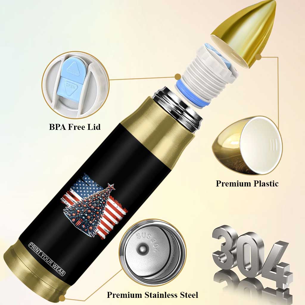 Patriotic American Flag Christmas Bullet Tumbler TS14 Print Your Wear