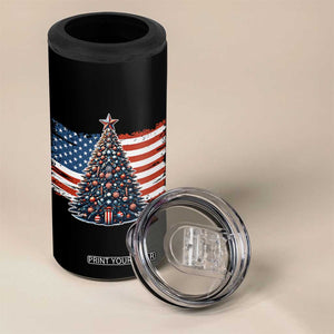 Patriotic American Flag Christmas 4 in 1 Can Cooler Tumbler TS14 Print Your Wear