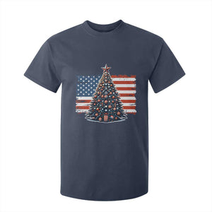 Patriotic American Flag Christmas T Shirt For Kid TS14 Navy Print Your Wear