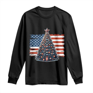 Patriotic American Flag Christmas Long Sleeve Shirt TS14 Black Print Your Wear