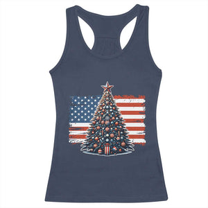 Patriotic American Flag Christmas Racerback Tank Top TS14 Navy Print Your Wear