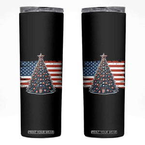 Patriotic American Flag Christmas Skinny Tumbler TS14 Black Print Your Wear