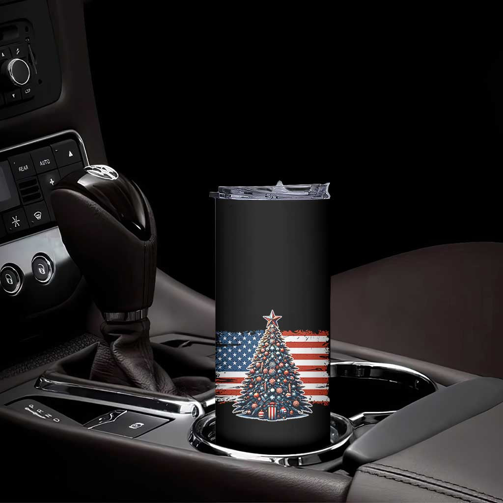 Patriotic American Flag Christmas Skinny Tumbler TS14 Print Your Wear