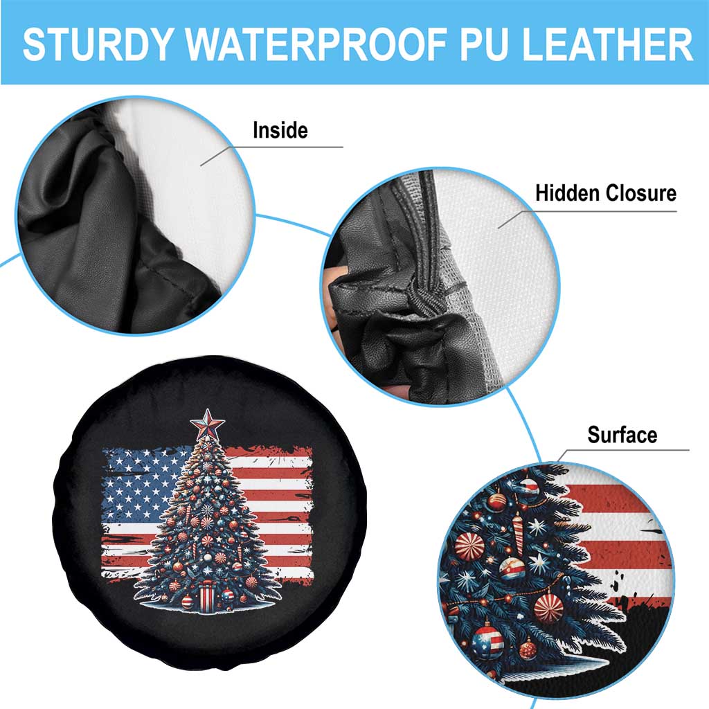 Patriotic American Flag Christmas Spare Tire Cover TS14 Print Your Wear