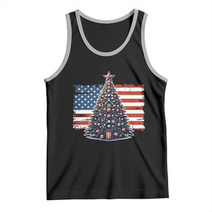 Patriotic American Flag Christmas Tank Top TS14 Black Athletic Heather Print Your Wear