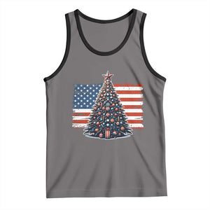 Patriotic American Flag Christmas Tank Top TS14 Deep Heather Black Print Your Wear