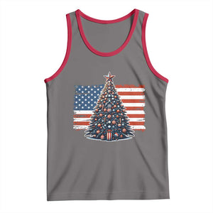Patriotic American Flag Christmas Tank Top TS14 Deep Heather Red Print Your Wear