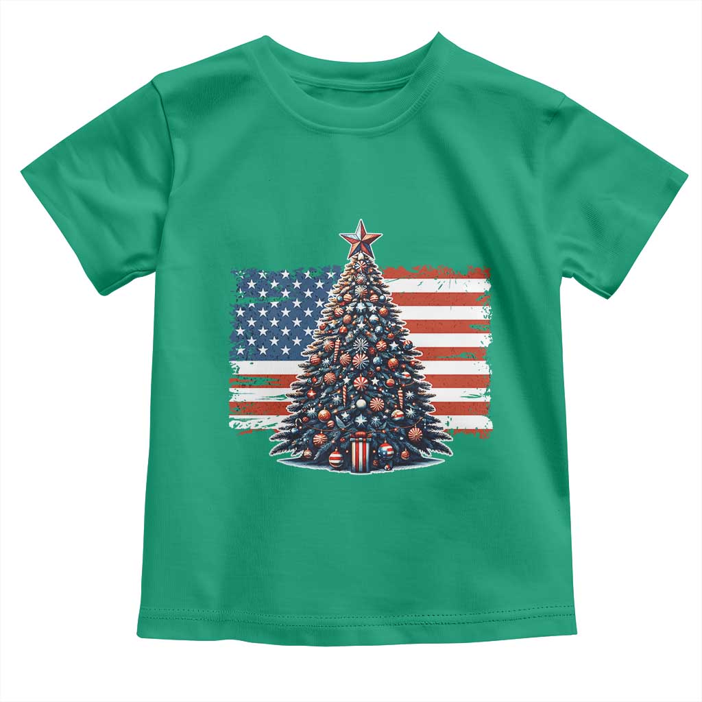 Patriotic American Flag Christmas Toddler T Shirt TS14 Irish Green Print Your Wear