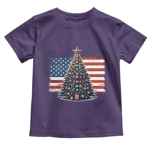 Patriotic American Flag Christmas Toddler T Shirt TS14 Purple Print Your Wear