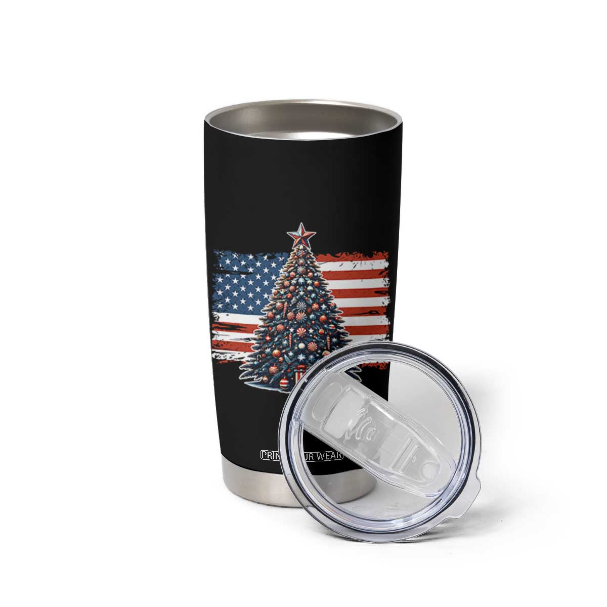 Patriotic American Flag Christmas Tumbler Cup TS14 Print Your Wear