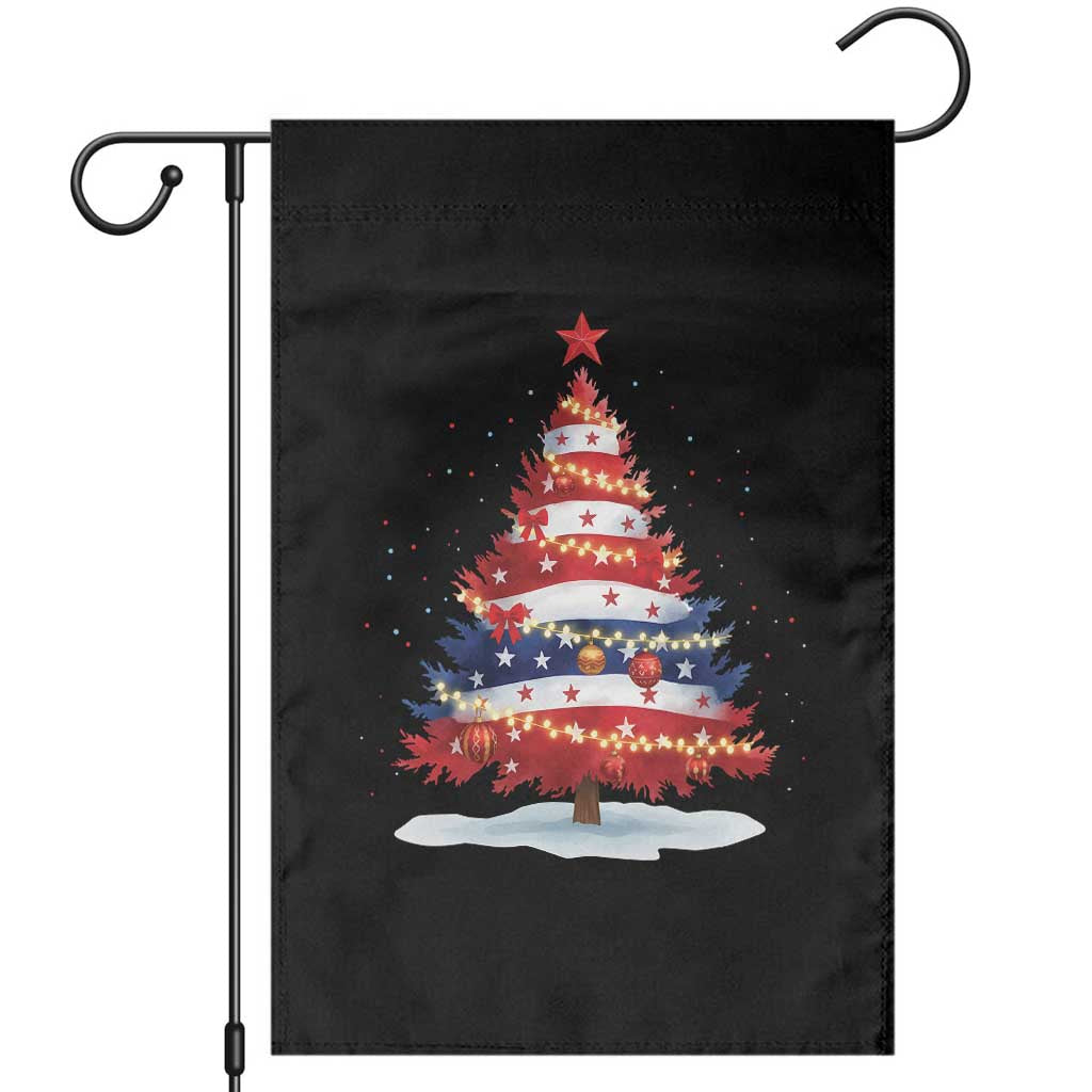 Christmas Tree American Flag Patriotic Garden Flag TS14 Black Print Your Wear