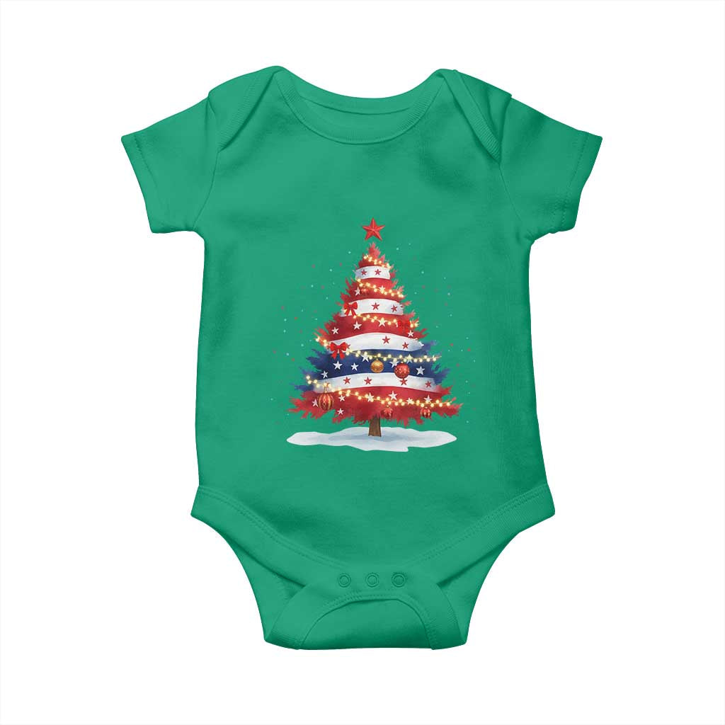Christmas Tree American Flag Patriotic Baby Onesie TS14 Irish Green Print Your Wear