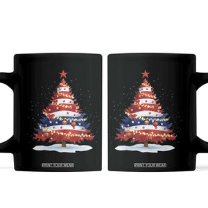 Christmas Tree American Flag Patriotic Coffee Mug TS14 Black Print Your Wear