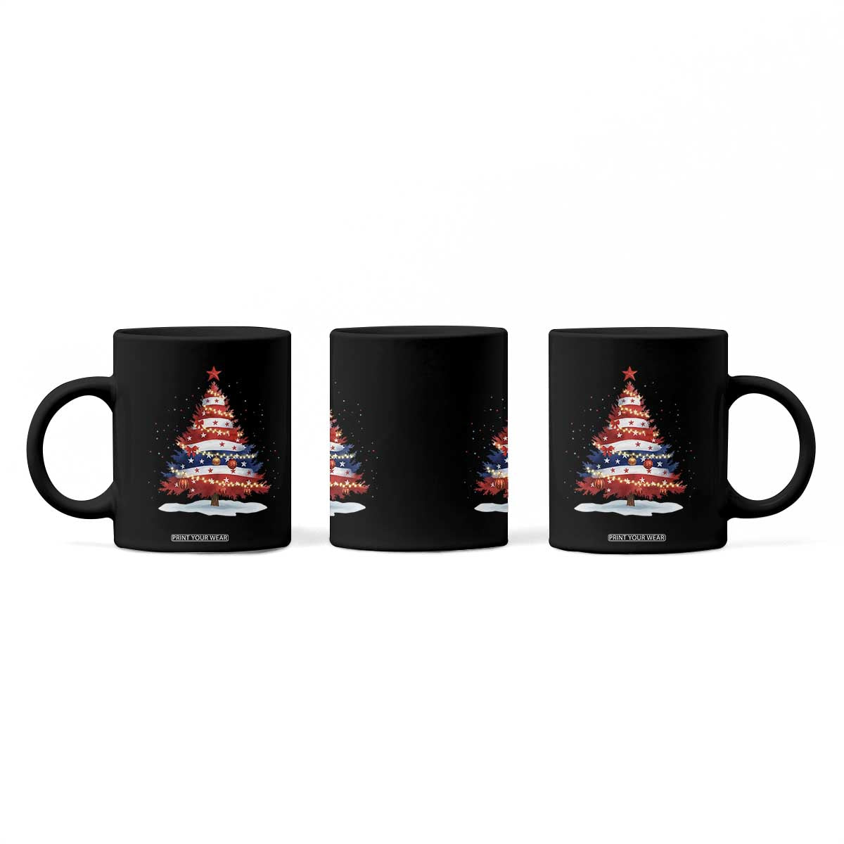 Christmas Tree American Flag Patriotic Coffee Mug TS14 Print Your Wear