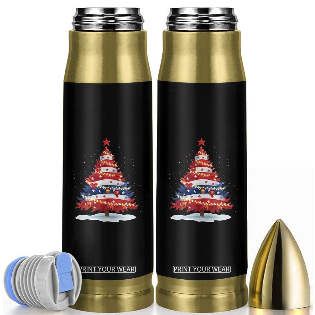 Christmas Tree American Flag Patriotic Bullet Tumbler TS14 Black Print Your Wear