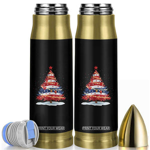 Christmas Tree American Flag Patriotic Bullet Tumbler TS14 Black Print Your Wear