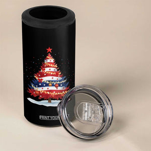 Christmas Tree American Flag Patriotic 4 in 1 Can Cooler Tumbler TS14 Print Your Wear