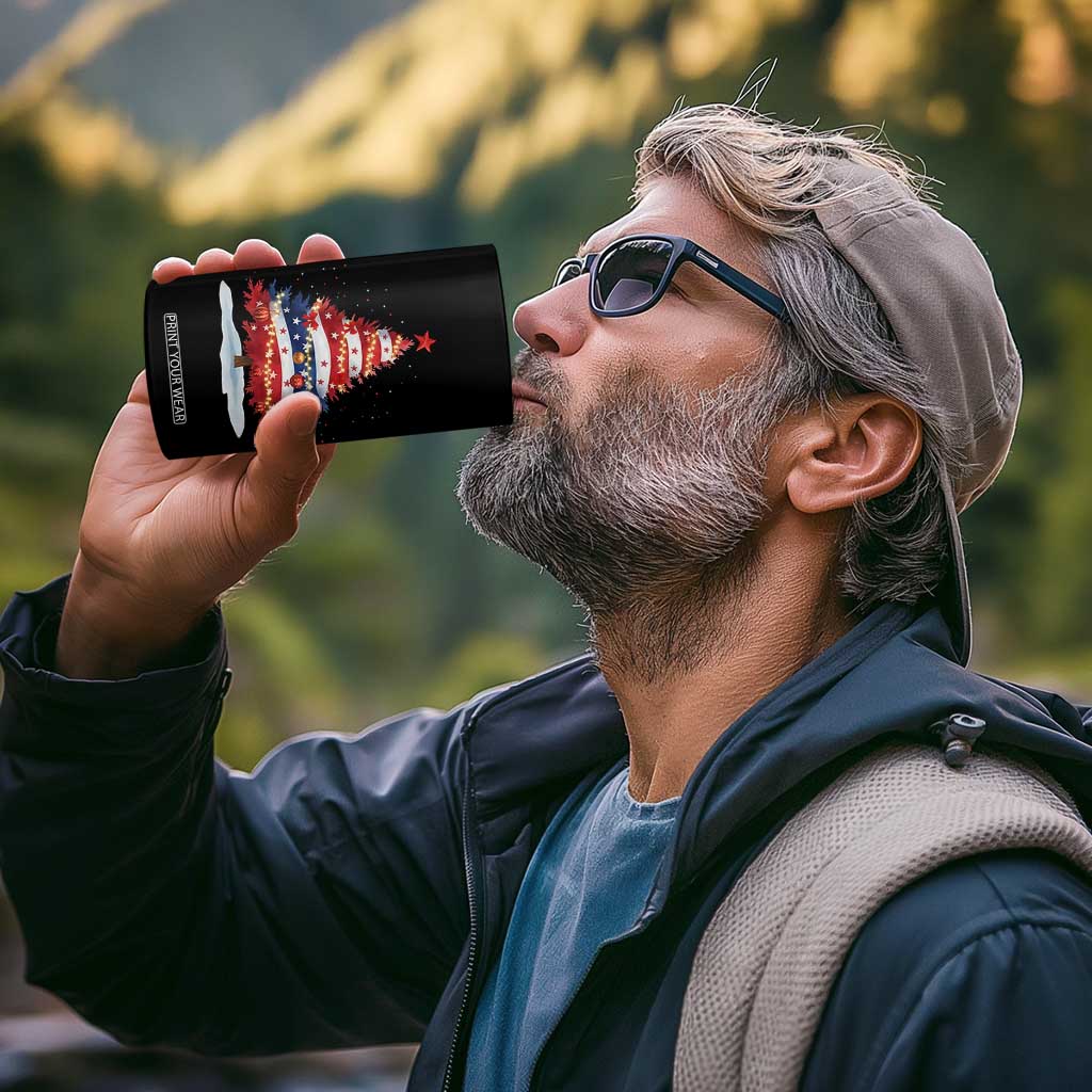 Christmas Tree American Flag Patriotic 4 in 1 Can Cooler Tumbler TS14 Print Your Wear