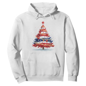 Christmas Tree American Flag Patriotic Hoodie TS14 White Print Your Wear