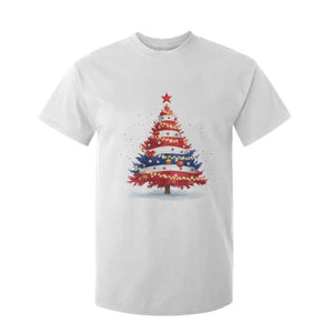 Christmas Tree American Flag Patriotic T Shirt For Kid TS14 White Print Your Wear