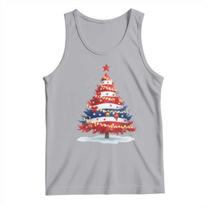 Christmas Tree American Flag Patriotic Tank Top TS14 Athletic Heather Print Your Wear