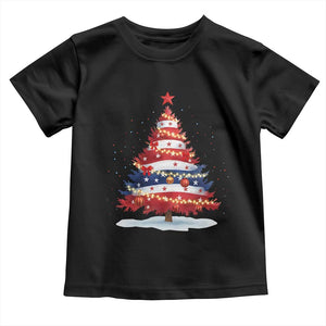 Christmas Tree American Flag Patriotic Toddler T Shirt TS14 Black Print Your Wear