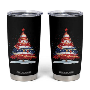Christmas Tree American Flag Patriotic Tumbler Cup TS14 Black Print Your Wear