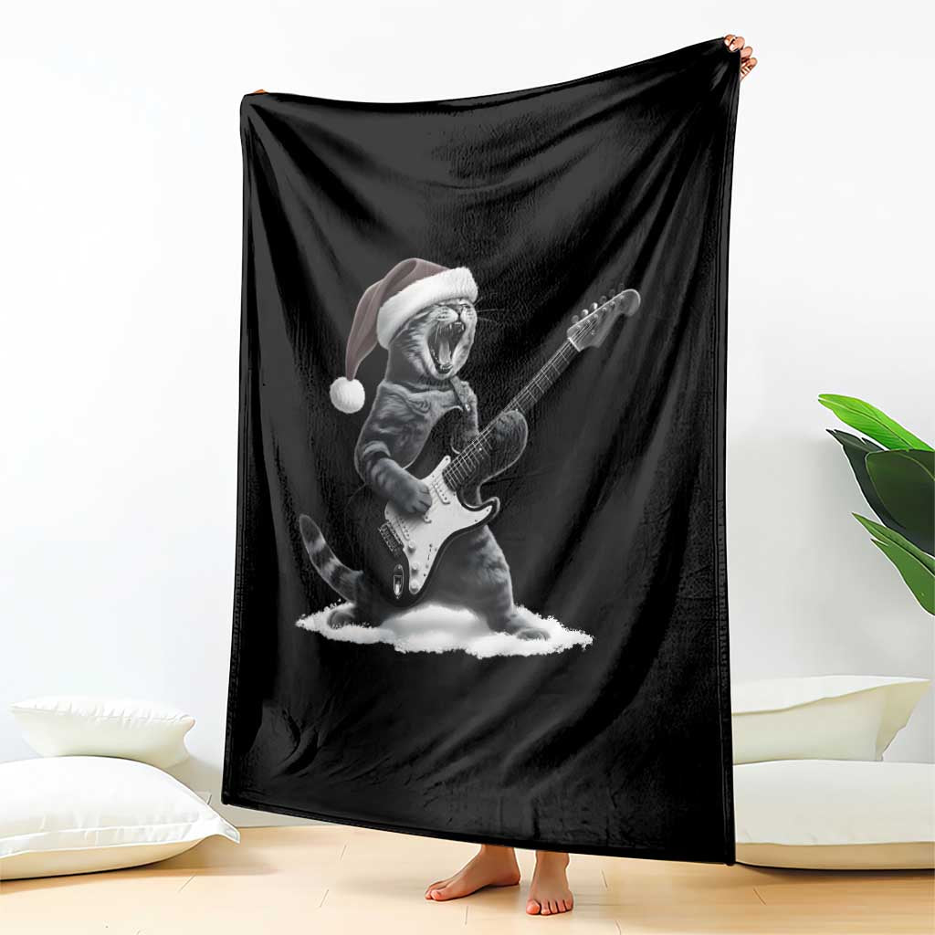 Funny Cat Guitar Throw Blanket Rock and Roll Christmas TS14 Print Your Wear
