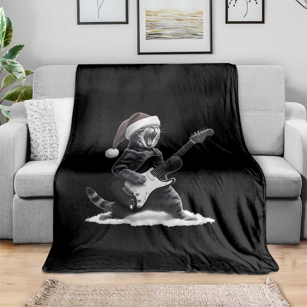 Funny Cat Guitar Throw Blanket Rock and Roll Christmas TS14 Print Your Wear
