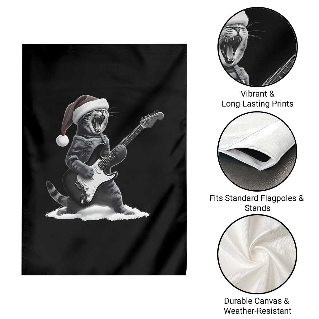 Funny Cat Guitar Garden Flag Rock and Roll Christmas TS14 Print Your Wear