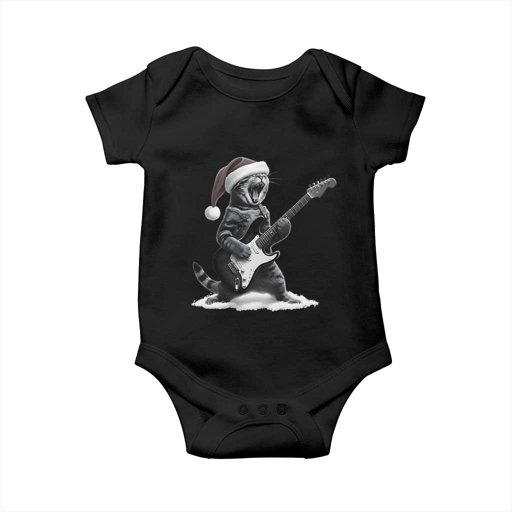 Funny Cat Guitar Baby Onesie Rock and Roll Christmas TS14 Black Print Your Wear