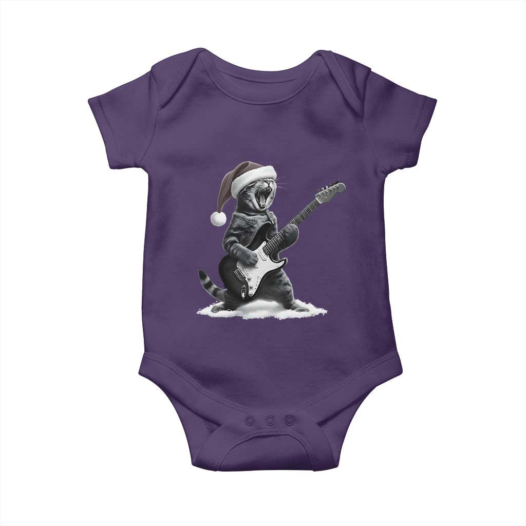 Funny Cat Guitar Baby Onesie Rock and Roll Christmas TS14 Purple Print Your Wear