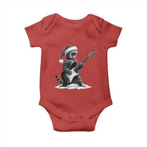 Funny Cat Guitar Baby Onesie Rock and Roll Christmas TS14 Red Print Your Wear