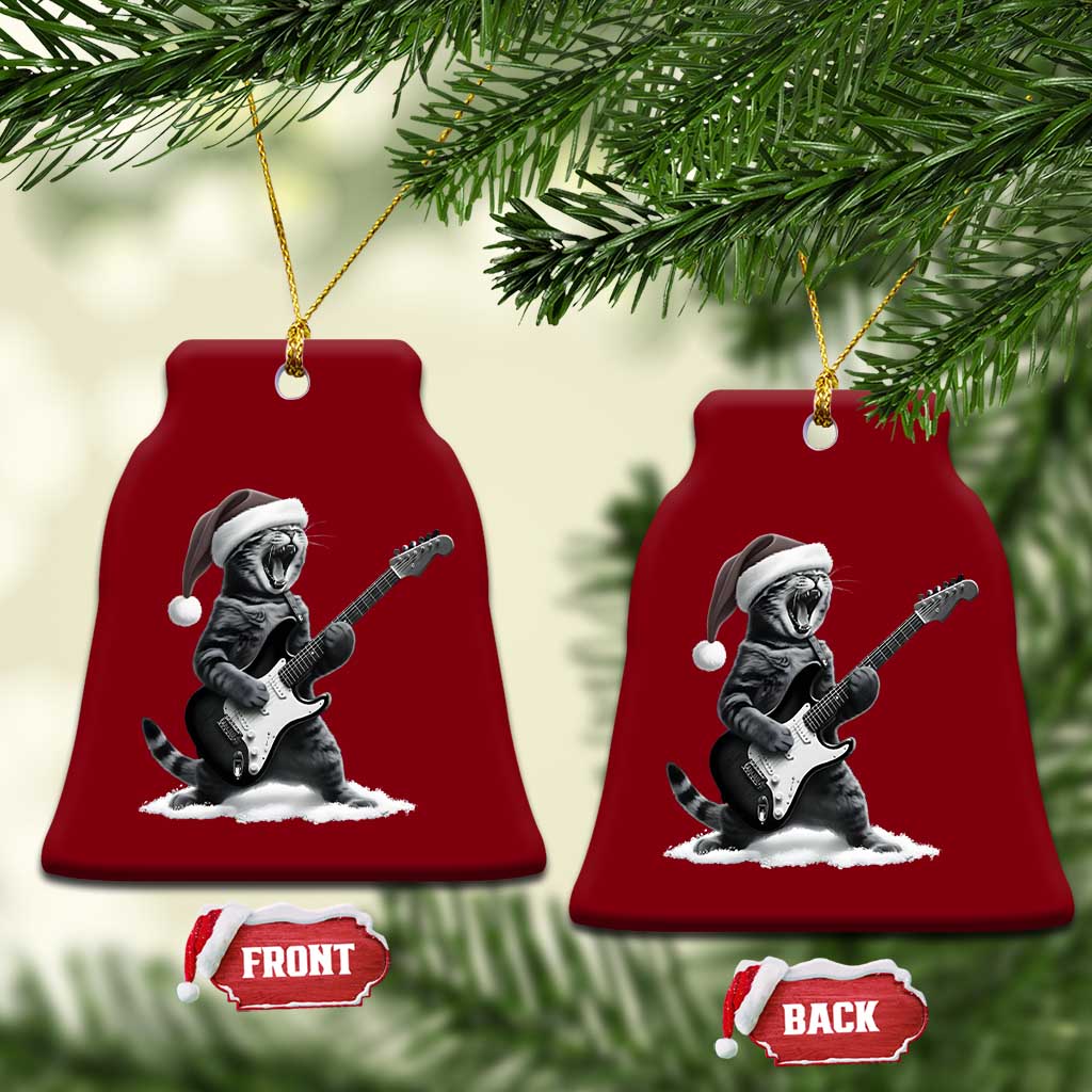 Funny Cat Guitar Ceramic Ornament Rock and Roll Xmas TS14 Print Your Wear