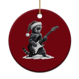Funny Cat Guitar Ceramic Ornament Rock and Roll Xmas TS14 1pc Red Print Your Wear