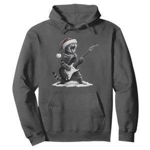 Funny Cat Guitar Hoodie Rock and Roll Christmas TS14 Dark Heather Print Your Wear
