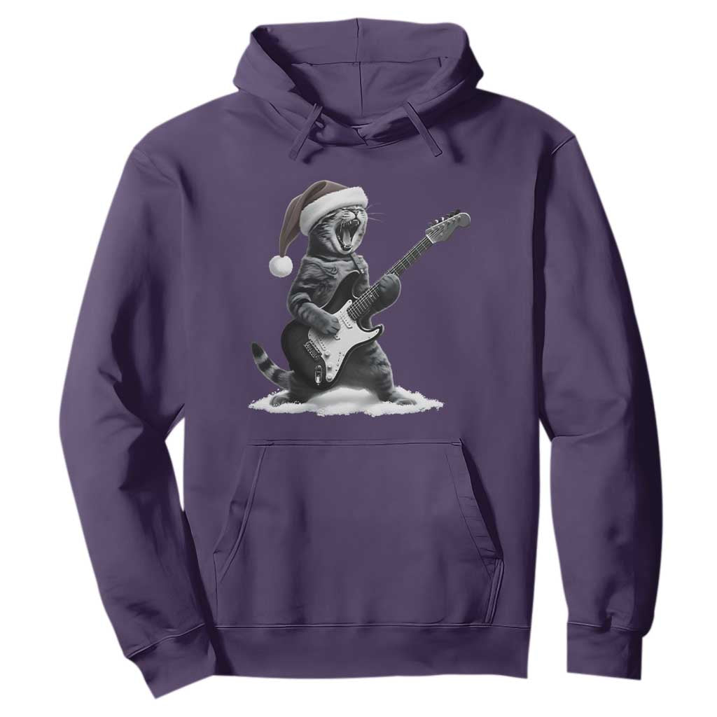Funny Cat Guitar Hoodie Rock and Roll Christmas TS14 Purple Print Your Wear