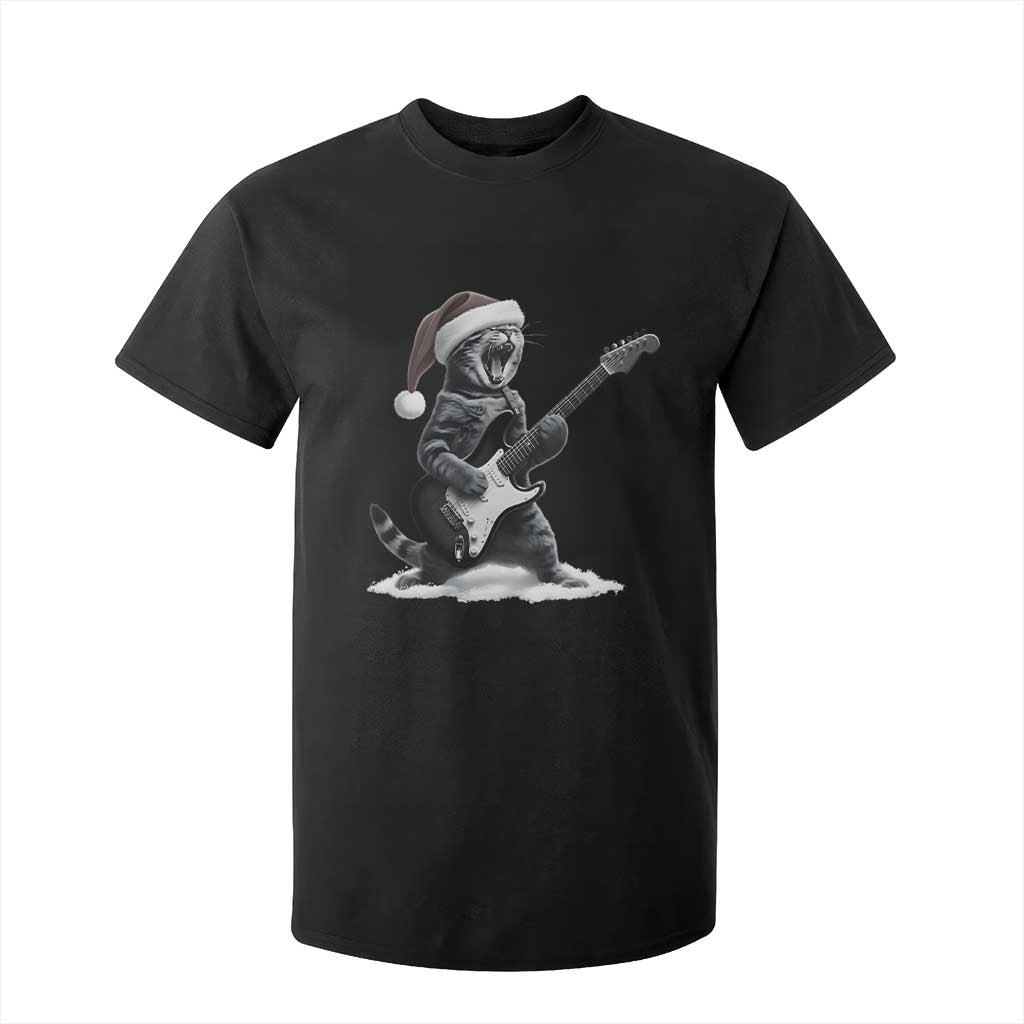 Funny Cat Guitar T Shirt For Kid Rock and Roll Christmas TS14 Black Print Your Wear
