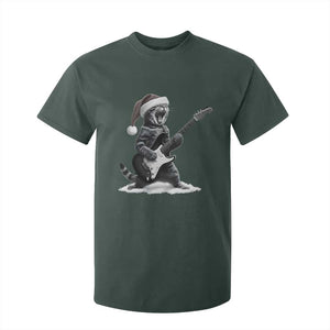 Funny Cat Guitar T Shirt For Kid Rock and Roll Christmas TS14 Dark Forest Green Print Your Wear