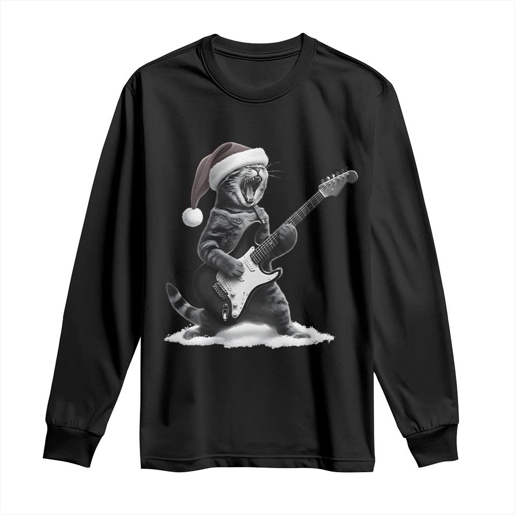 Funny Cat Guitar Long Sleeve Shirt Rock and Roll Christmas TS14 Black Print Your Wear