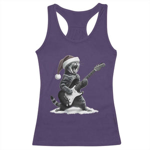 Funny Cat Guitar Racerback Tank Top Rock and Roll Christmas TS14 Purple Print Your Wear