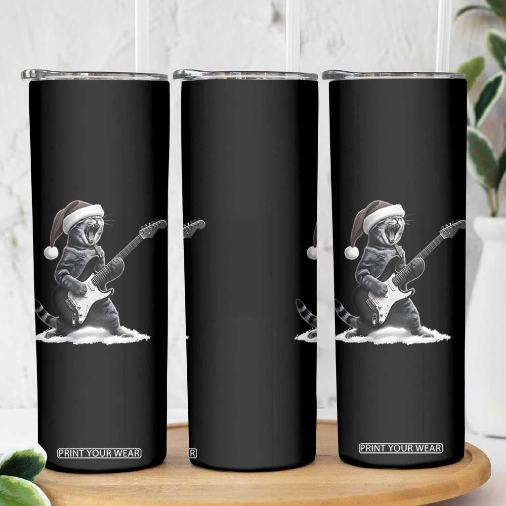 Funny Cat Guitar Skinny Tumbler Rock and Roll Christmas TS14 Print Your Wear