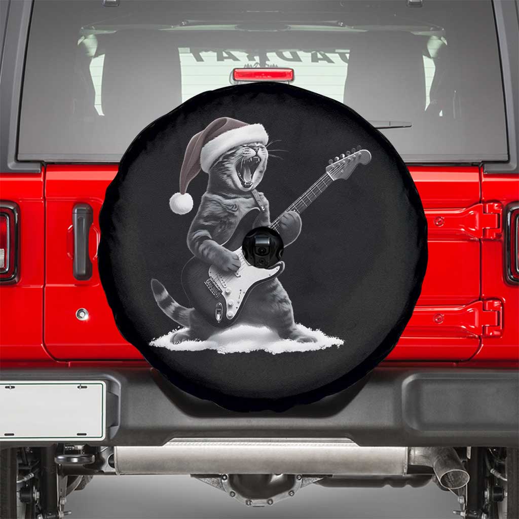 Funny Cat Guitar Spare Tire Cover Rock and Roll Christmas TS14 Black Print Your Wear